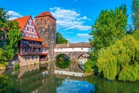 Pegnitz in Nürnberg  Das Bild zeigt den Fluss die Pegnitz in Nürnberg
